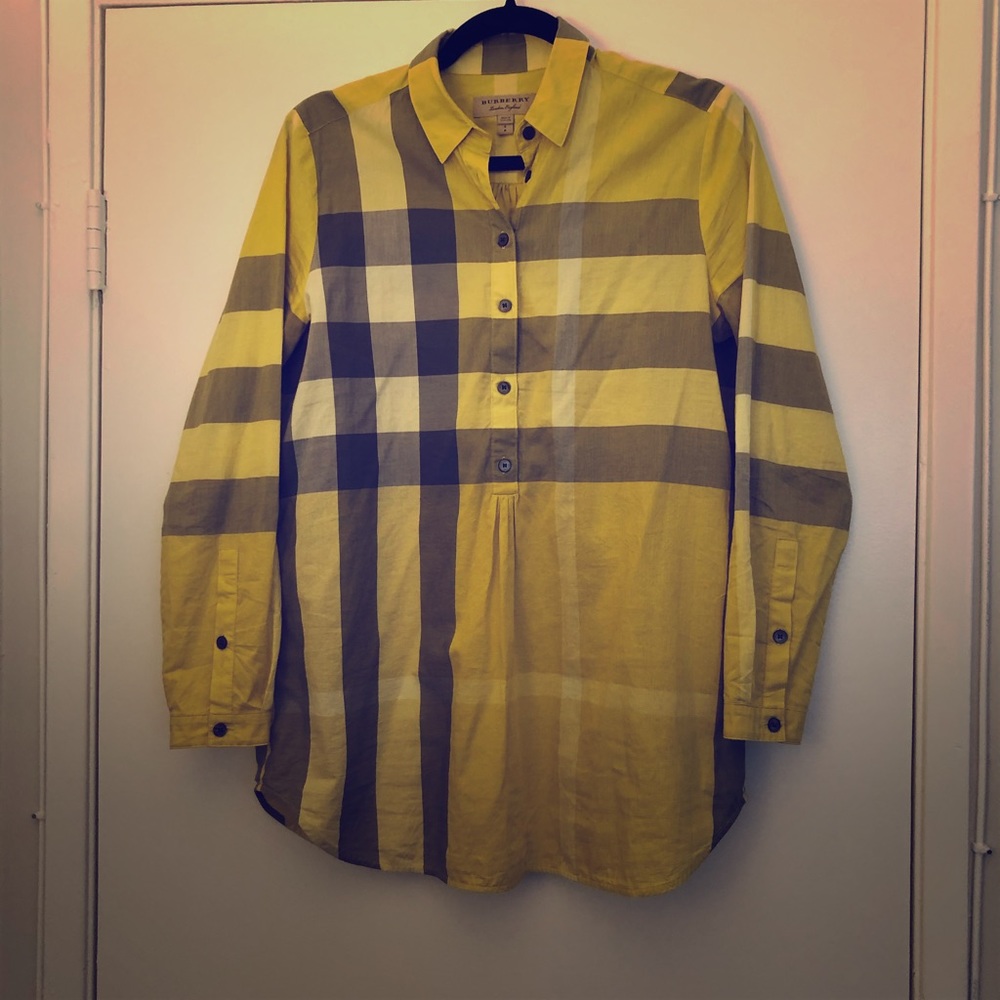 Burberry long sleeve plaid shirt